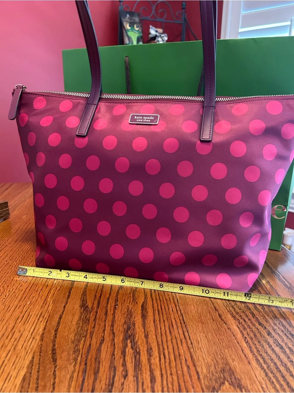 kate spade Magenta and Pink Polka Dot Tote